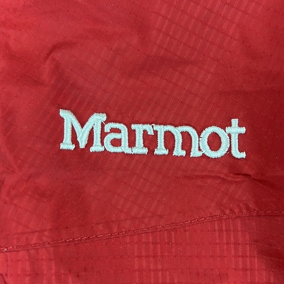 MARMOT Red Full Zipper Rain Coat Windbreaker - Picture 4 of 12